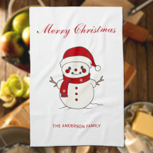 Feliz Navidad Muñeco de Nieve Nombre de Familia Fe