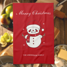 Feliz Navidad Muñeco de Nieve Nombre de Familia Fe