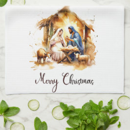 Paño De Cocina Feliz Navidad Natividad