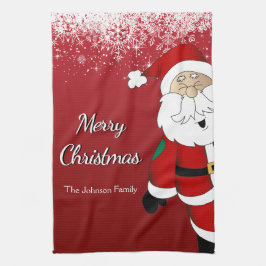 Paño De Cocina Feliz Navidad Santa Feliz