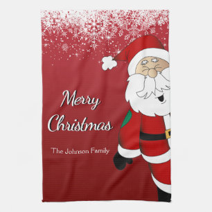 Paño De Cocina Feliz Navidad Santa Feliz