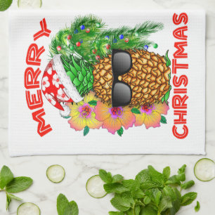 Paño De Cocina Feliz Navidad Santa Piña