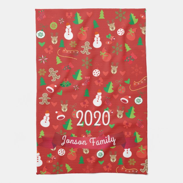Paño De Cocina Feliz Navidad y feliz año nuevo 2024 (Vertical)
