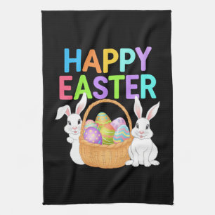 Paño De Cocina Feliz Pascua 2025 Huevos Conejo Conejito Lindo