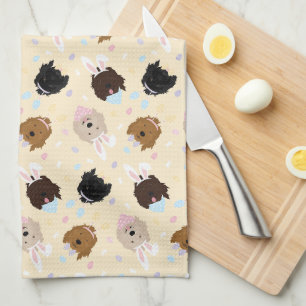 Paño De Cocina Feliz Pascua Goldendoodle Dogs