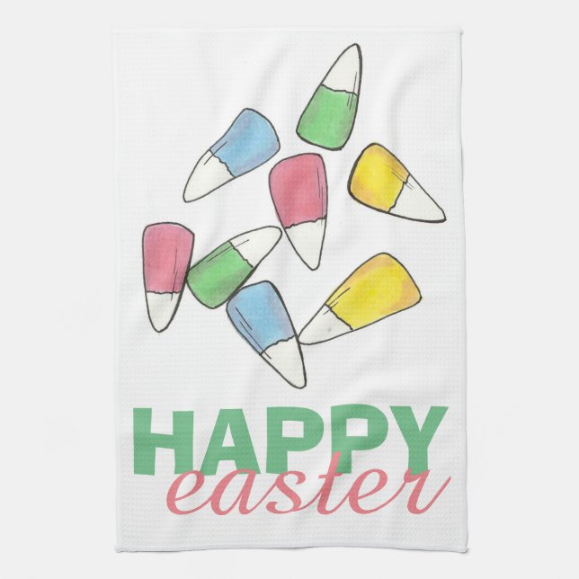 Paño De Cocina Feliz Pascua Pastel Candy Corn Candycorn (Vertical)