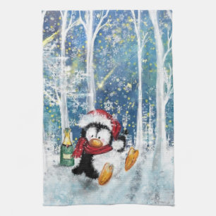Paño De Cocina Feliz Pingüino - Navidades