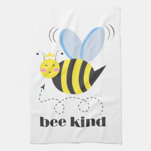 Paño De Cocina Feliz princesa de abejas con corona y lema Bee Kin