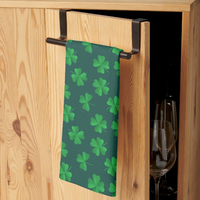 Paño De Cocina FELIZ SAN. PATRICK'S DAY Shamrock Pattern Kitchen  (Pliegue de tercios)