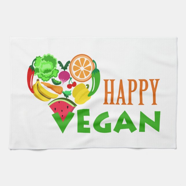 PAÑO DE COCINA FELIZ VEGAN (Horizontal)