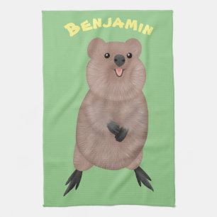 Paño De Cocina Feliz y lindo diseño de personalizados de quokka