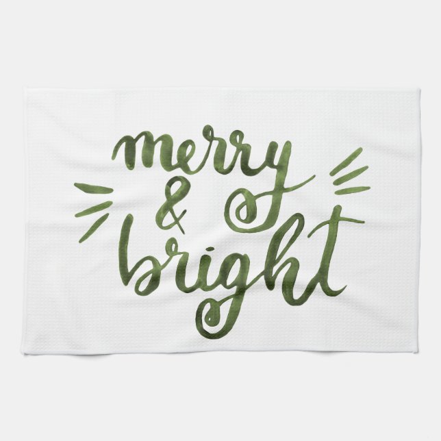 Paño De Cocina Feliz y luminoso - verde (Horizontal)