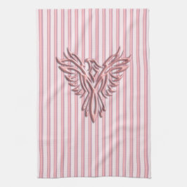 Paño De Cocina Fénix rosa en ascenso con bandas rosas