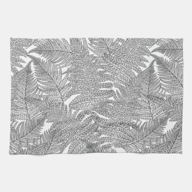 Paño De Cocina Fern en blanco y negro (Horizontal)
