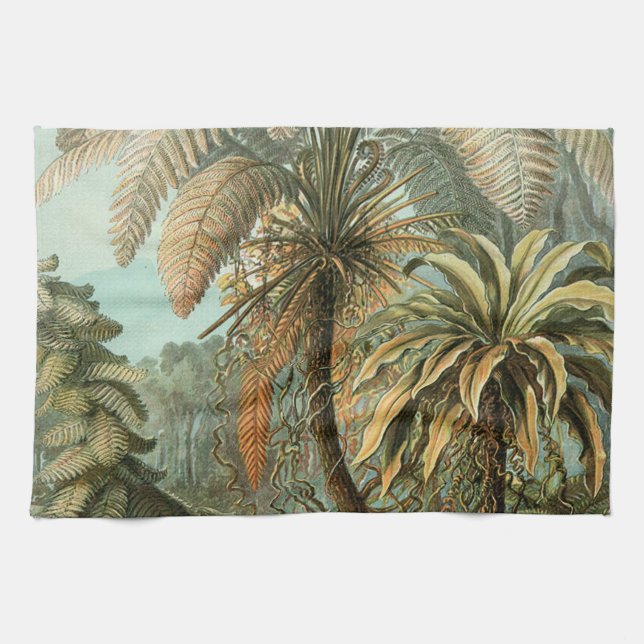 Paño De Cocina Ferns Palm Tree Antique Botanica Ferns Art (Horizontal)