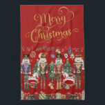 Paño De Cocina Festive Classic Nutcracker Soldiers Christmas<br><div class="desc">Festive Merry Christmas kitchen towel,  with a Nutcracker Soldiers design.  (c) The Happy Cat Studio</div>