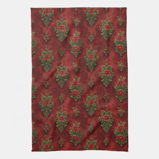 Paño De Cocina Festive Damask  (Vertical)