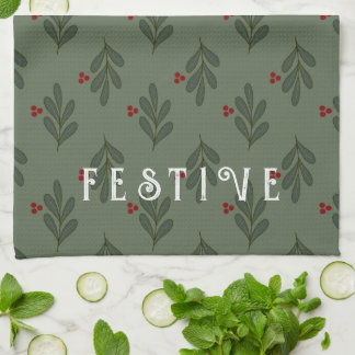 Paño De Cocina Festive Mistletoe -