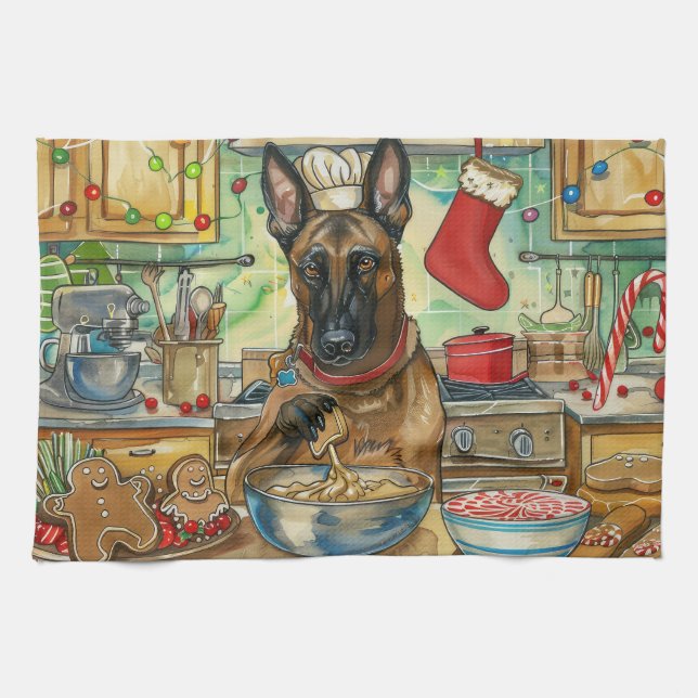 Paño De Cocina Festividad belga en Malinoi: Navidades festivos (Horizontal)