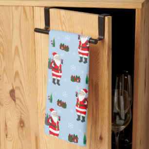 Paño De Cocina Festividad de Santa Navidades Vino Rojo