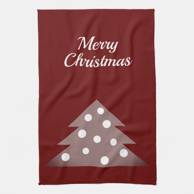 Paño De Cocina Festividad del Árbol de Navidad Rojo (Vertical)