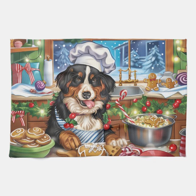 Paño De Cocina Festividad en la montaña Entlebucher: (Horizontal)