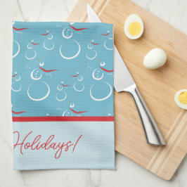 Paño De Cocina Festividades Cyan Red Merry Cuestionan Patrón De S