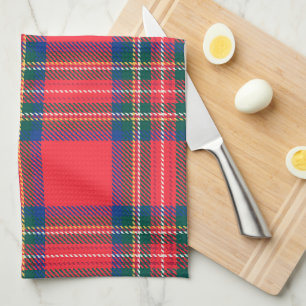 Paño De Cocina Festividades de Tartán Plaid Red Classic Navidades