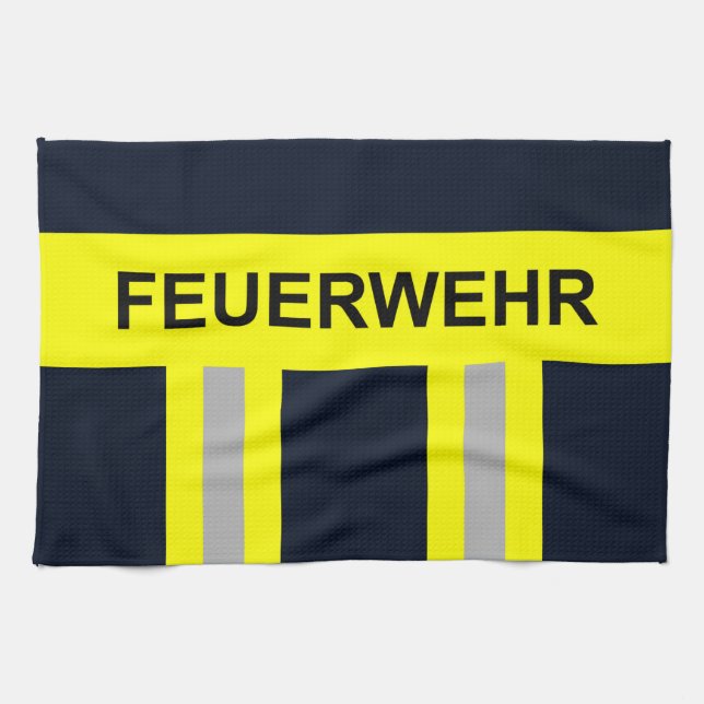 Paño De Cocina Feuerwehr Symbol Uniform Blau (Horizontal)