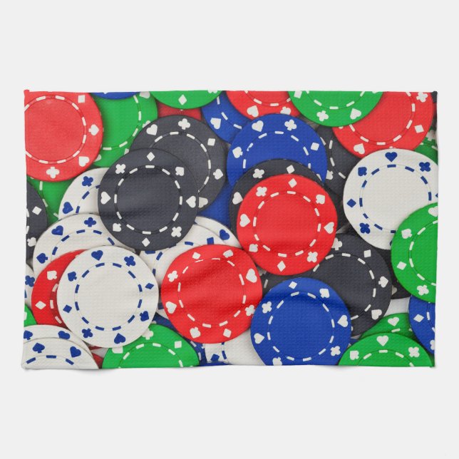 Paño De Cocina Fichas de póker del casino (Horizontal)