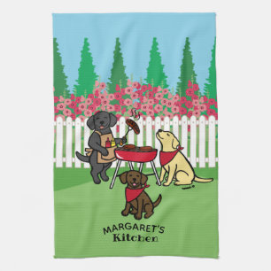 Paño De Cocina Fiesta BBQ Labradors Hollyhock