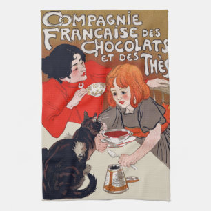 Paño De Cocina Fiesta de chocolate francés Steinlen Art