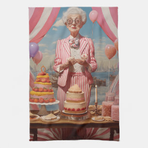 Paño De Cocina Fiesta de cumpleaños de la Señora Rosa