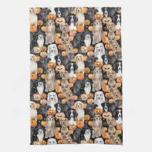 Paño De Cocina Fiesta de Halloween para Perros - Razas de Perros