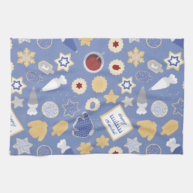 Paño De Cocina Fiesta de la cookie de Chanukah (Horizontal)