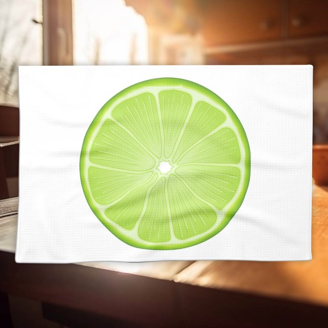 Paño De Cocina Fiesta de Lima Tropical (Tropical Lime Party Kitchen Towel. Spruce up your kitchen with our vibrant Lime Slice! )