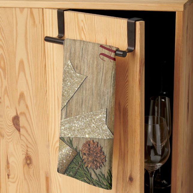 Paño De Cocina Fiesta de navidades Golden Green deja a la rusa ro (Pliegue de tercios)