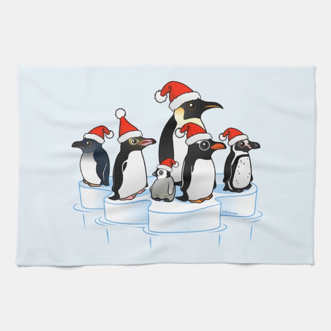 Paño De Cocina Fiesta del pingüino del navidad (Horizontal)