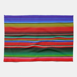 Paño De Cocina Fiesta Funda Mexicana Serape Stripes Azul