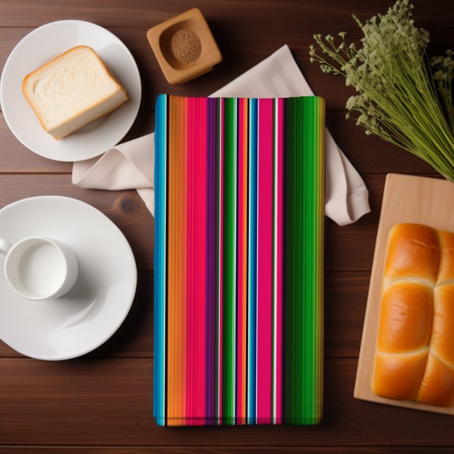 Paño De Cocina Fiesta Funda Mexicana Serape Stripes Azul (Subido por el creador)
