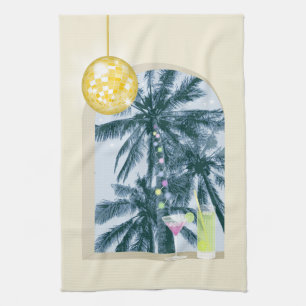 Paño De Cocina Fiesta ilumina cócteles Disco palmas de bola en am