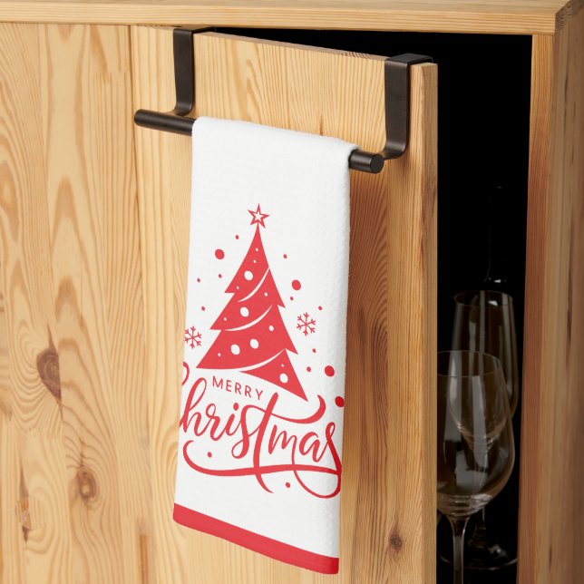 Paño De Cocina Fiesta Navideña Feliz Navidad  (Pliegue de tercios)