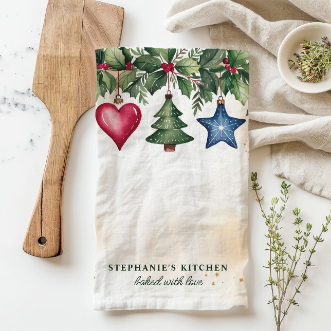 Paño De Cocina Fiesta personalizada de los Ornamentos de Navidad (Subido por el creador)