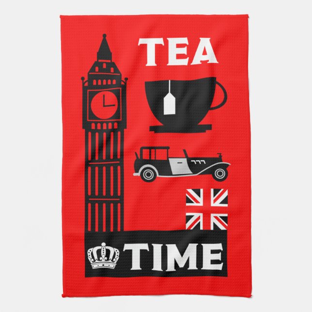 Paño De Cocina Fiestas del Tea Británico por la tarde (Vertical)