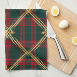 Paño De Cocina FIestas NAVIDEÑAS BONITAS PLAID ROJO VERDE ORO