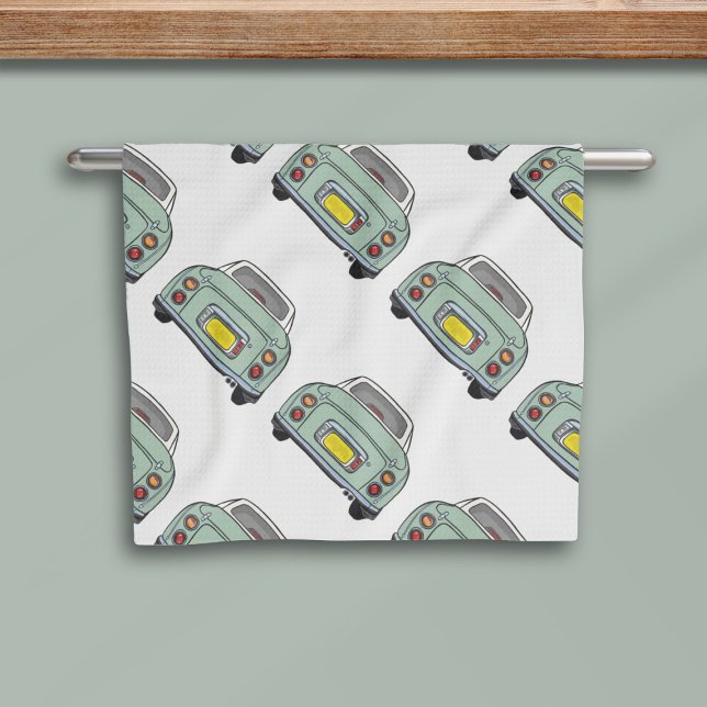 Paño De Cocina Figaraciones Green Figaro Patrón Coche Cocina Toal (Fun green figgy pattern kitchen towel just for you)