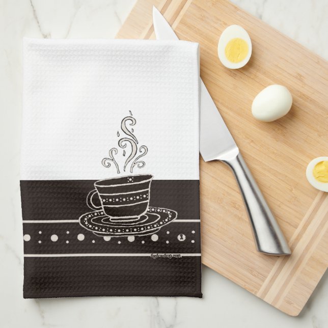 Paño De Cocina Figdewdrop RelaxCup Black Blinky Bat Kitchen Towel (Doblado Cuarto)