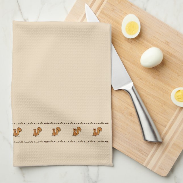 Paño De Cocina figdewdrop Squirrel Acorn & Leaves Kitchen Towel (Doblado Cuarto)