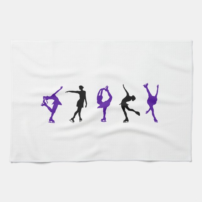 Paño De Cocina Figura patinadores - púrpura y negro (Horizontal)