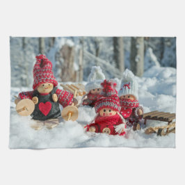 Paño De Cocina Figuras Navidades de madera